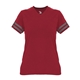 aerial view a red/ graphite badger - womens tri - blend fan t - shirt, image 1 of 3