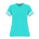 aerial view a turquoise/ white badger - womens tri - blend fan t - shirt, image 1 of 3