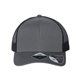 aerial view a dark grey/ black atlantis headwear - sustainable trucker cap, image 1 of 3