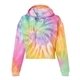 aerial view a eternity colortone - womens tie - dyed crop hooded sweatshirt, image 1 of 3