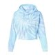 aerial view a lagoon colortone - womens tie - dyed crop hooded sweatshirt, image 1 of 3