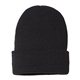 a black cap america - usa - made sustainable cuffed beanie