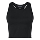 aerial view a black champion - womens crop racerback tank top, image 1 of 6