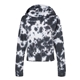 aerial view a charcoal mv sport - womens sueded fleece tie - dyed crop hooded sweatshirt, image 1 of 3