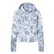 aerial view a stonewash mv sport - womens sueded fleece tie - dyed crop hooded sweatshirt, image 1 of 3