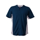 aerial view a navy/ grey alleson athletic - crush full button baseball jersey, image 1 of 3