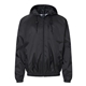 aerial view a black burnside - mentor hooded coachs jacket, image 1 of 6
