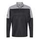 aerial view a black/ grey three melange adidas - lightweight quarter - zip pullover, image 1 of 6