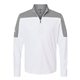 aerial view a white/ grey three melange adidas - lightweight quarter - zip pullover, image 1 of 6