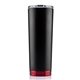 a black/red 24 oz slim jim 2 tumbler