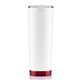 a white/red 24 oz slim jim 2 tumbler