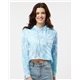 a group of colortone - womens tie - dyed crop hooded sweatshirt