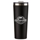 aerial view a black 28 oz everest powder coated stainless steel tumbler, image 1 of 4