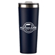 aerial view a navy 28 oz everest powder coated stainless steel tumbler, image 1 of 4