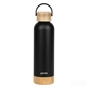 aerial view a black perka(r) dresden 18 oz double wall, stainless steel water bottle, image 1 of 5