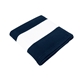 aerial view a navy with white microfiber beach towel, image 1 of 2
