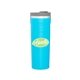 aerial view a matte aqua 16.9 oz meridian double wall stainless steel tumbler with push on lid - matte aqua, image 1 of 9