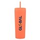 aerial view a matte buzzer 17 oz dash acrylic tumbler with straw, image 1 of 3