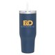 aerial view a matte constellation 40 oz elias double wall stainless steel thermal tumbler with straw and push on lid - matte constellation, image 1 of 11