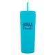 aerial view a matte booster 17 oz dash double wall acryllic tumbler with straw - matte booster, image 1 of 3