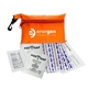 aerial view a orange zip pouch first aid kit 10 piece, image 1 of 2