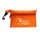 a orange polyester zipper pouch w / clip 3 1/4 x 4 3/4