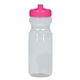 aerial view a clear with translucent pink lid 24 oz poly - clear(tm) fitness bottle, image 1 of 3