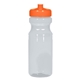 aerial view a clear with translucent orange lid 24 oz poly - clear(tm) fitness bottle, image 1 of 3