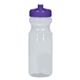 aerial view a clear with translucent purple lid 24 oz poly - clear(tm) fitness bottle, image 1 of 3