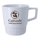 aerial view a white 12 oz matte lines ceramic mug, image 1 of 2