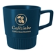 aerial view a navy 12 oz matte lines ceramic mug, image 1 of 2