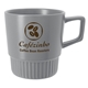 aerial view a gray 12 oz matte lines ceramic mug, image 1 of 2