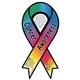 a cancer ribbon car sign magnet