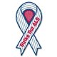 a strike out als ribbon car sign magnet