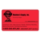 aerial view a red fluorescent 2 x 3.5 in rect label, image 1 of 2