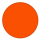 a orange fluorescent 2 inch circle quick label