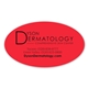 aerial view a red fluorescent 2 x 3.5 in oval label, image 1 of 2