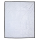 aerial view a white micro - plush picnic blanket with carry strap 50 x 60 410gsm - full color, image 1 of 3