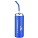 aerial view a blue sirena 20 oz vacuum insulated tumbler with straw, image 1 of 3
