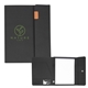 aerial view a black paragon padfolio with rpet material, image 1 of 2