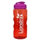 a translucent hot pink lid & transparent-red bottle mini mountain 22 oz tritan(tm) sports bottle with usa flip lid