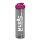 a translucent hot pink lid & transparent smoke bottle 24 oz slim fit water bottle with flip lid