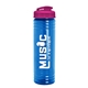 a translucent hot pink lid & transparent blue bottle 24 oz slim fit water bottle with flip lid