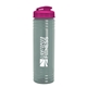 a glacier blue bottle & translucent hot pink lid 24 oz slim fit upcycle rpet bottle with flip lid
