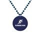 a navy blue medallion beaded necklaces
