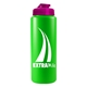 a translucent hot pink lid & neon green bottle the sports quart usa flip lid - 32 oz sports bottle