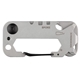 aerial view a silver tactical multi - tool pocket carabiner, image 1 of 2
