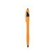 aerial view a orange with black trim / black ink dart click ballpoint pen, image 1 of 3