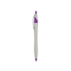 aerial view a silver with purple / black ink dart click ballpoint pen, image 1 of 3
