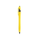 aerial view a yellow with gray trim / black ink dart click ballpoint pen, image 1 of 3